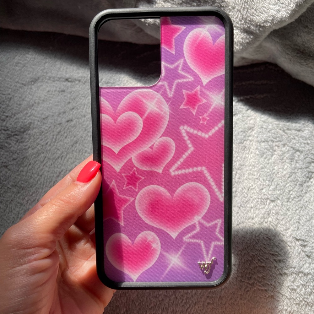 Pink and white iPhone 12 Pro Max phone case